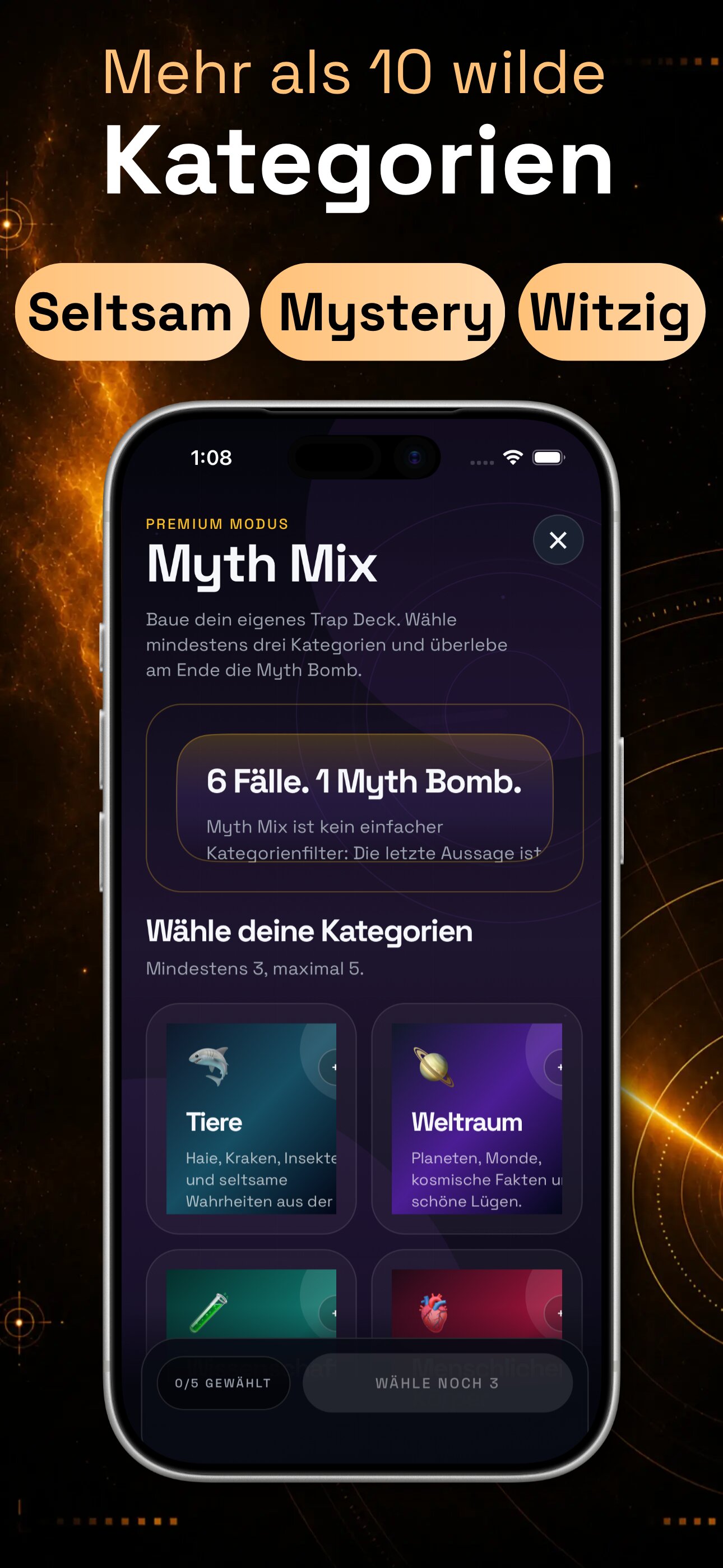 Lie or Legend tägliches Quizspiel Screenshot für iPhone, iPad, Android Smartphones und Tablets