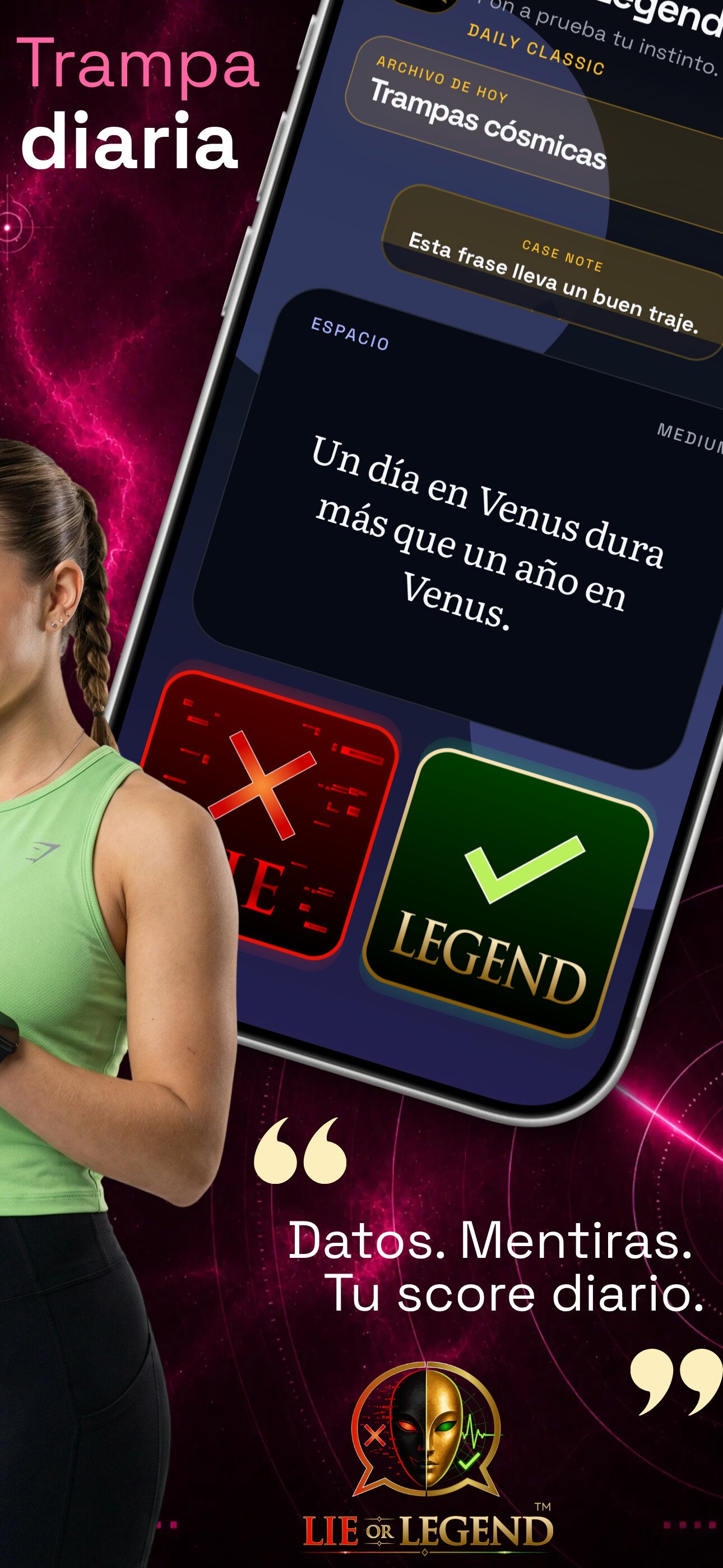 Captura de Lie or Legend juego diario de trivia para iPhone, iPad, teléfonos Android y tablets
