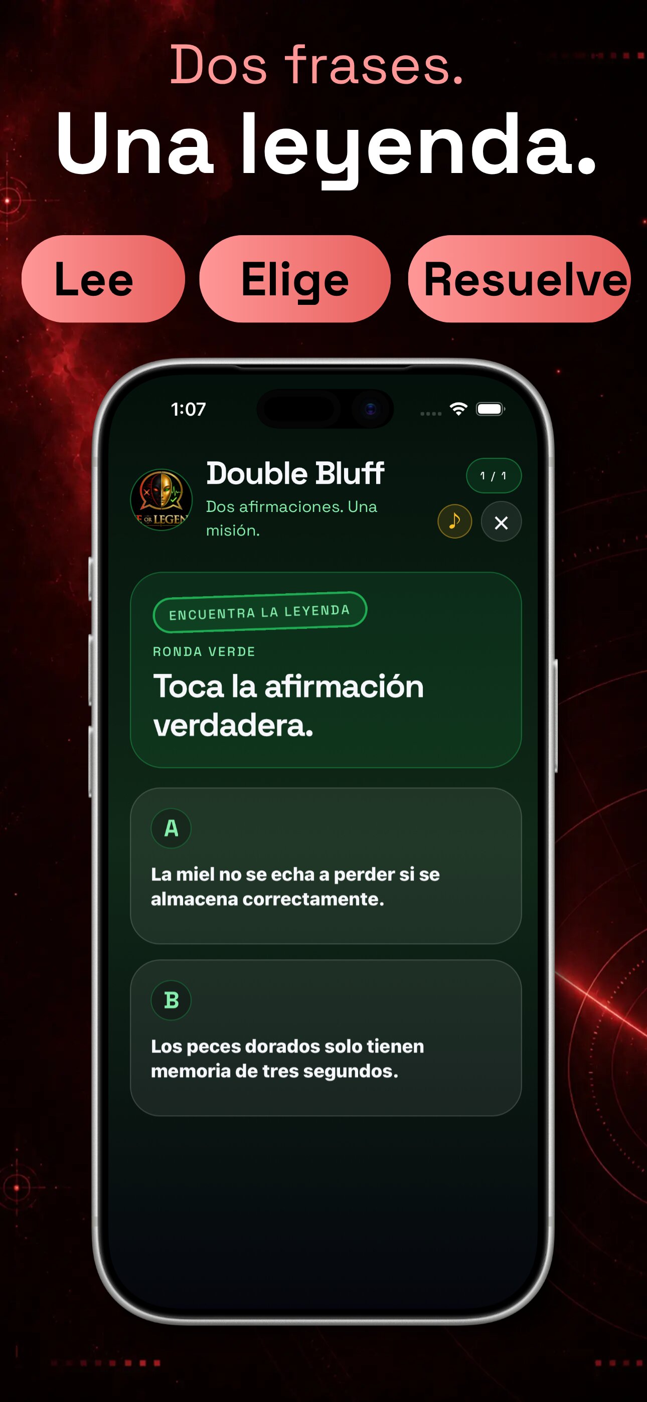 Captura de Lie or Legend juego diario de trivia para iPhone, iPad, teléfonos Android y tablets